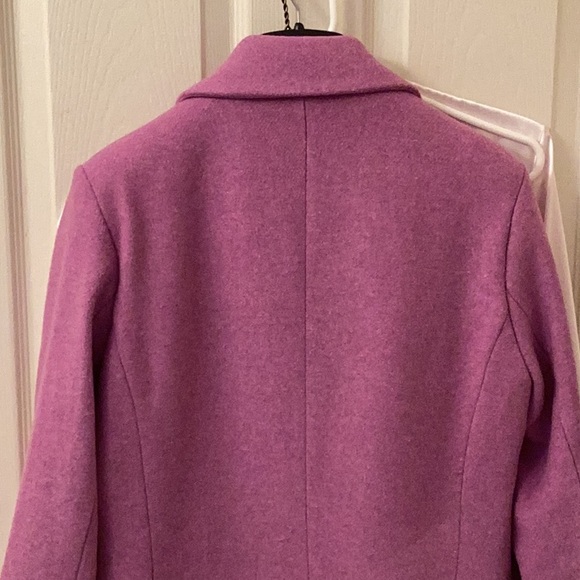 Double breasted wool blend coat in orchid. - Picture 6 of 8